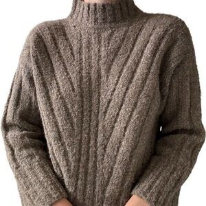 Kordal Studio New York Womens Tan Beige Alpaca Wool Blend Made in Peru Sweater